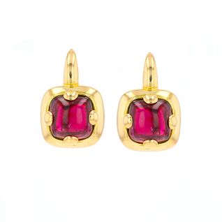 Boucles d'oreilles or jaune Pierres fines Vintage
