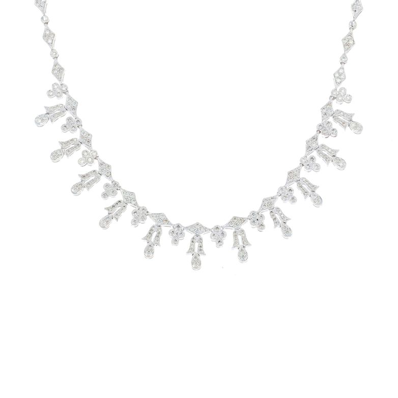 Collier corail et blanc perles de verre facettées Marion Godart Collier corail et blanc perles de verre facettées Marion Godart