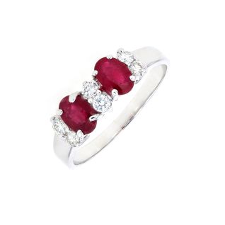 Bague or gris rubis et diamant(s)
