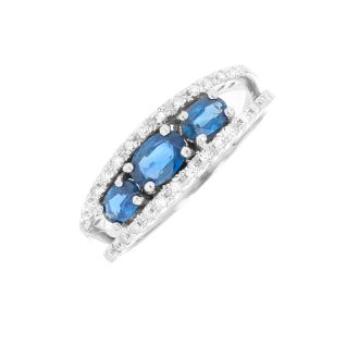 Bague or gris saphir et diamant(s)
