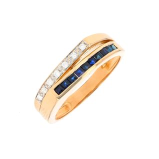Bague or bicolore saphir et diamant(s)