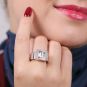 Bague or gris diamant (s) signé 