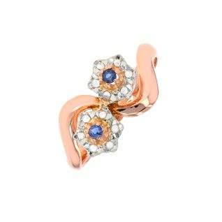 Bague or rose saphir et diamant(s)