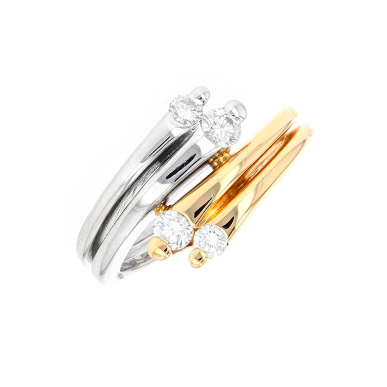 Bague or bicolore diamant Bague or bicolore diamant
