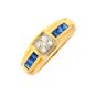 Bague or jaune diamant saphir