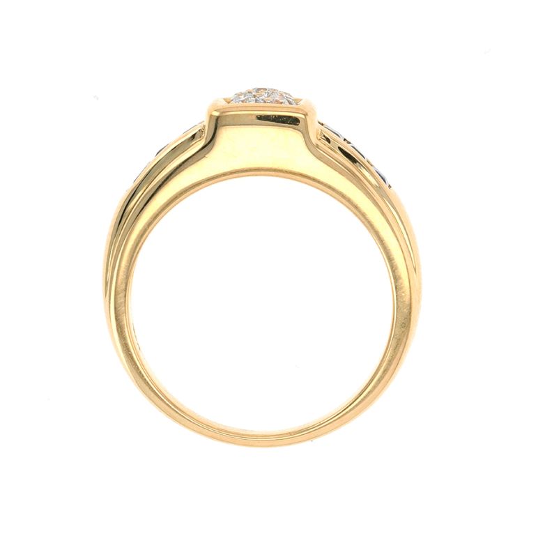 Bague or jaune diamant saphir 