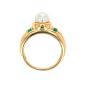 Bague or jaune Perle et émeraudes