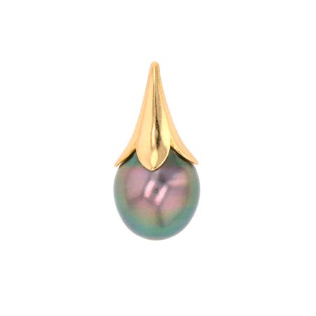 Pendentif or jaune Perle de Tahiti