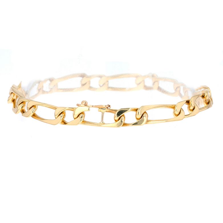 Bracelet maille alternée or jaune Bracelet maille alternée or jaune