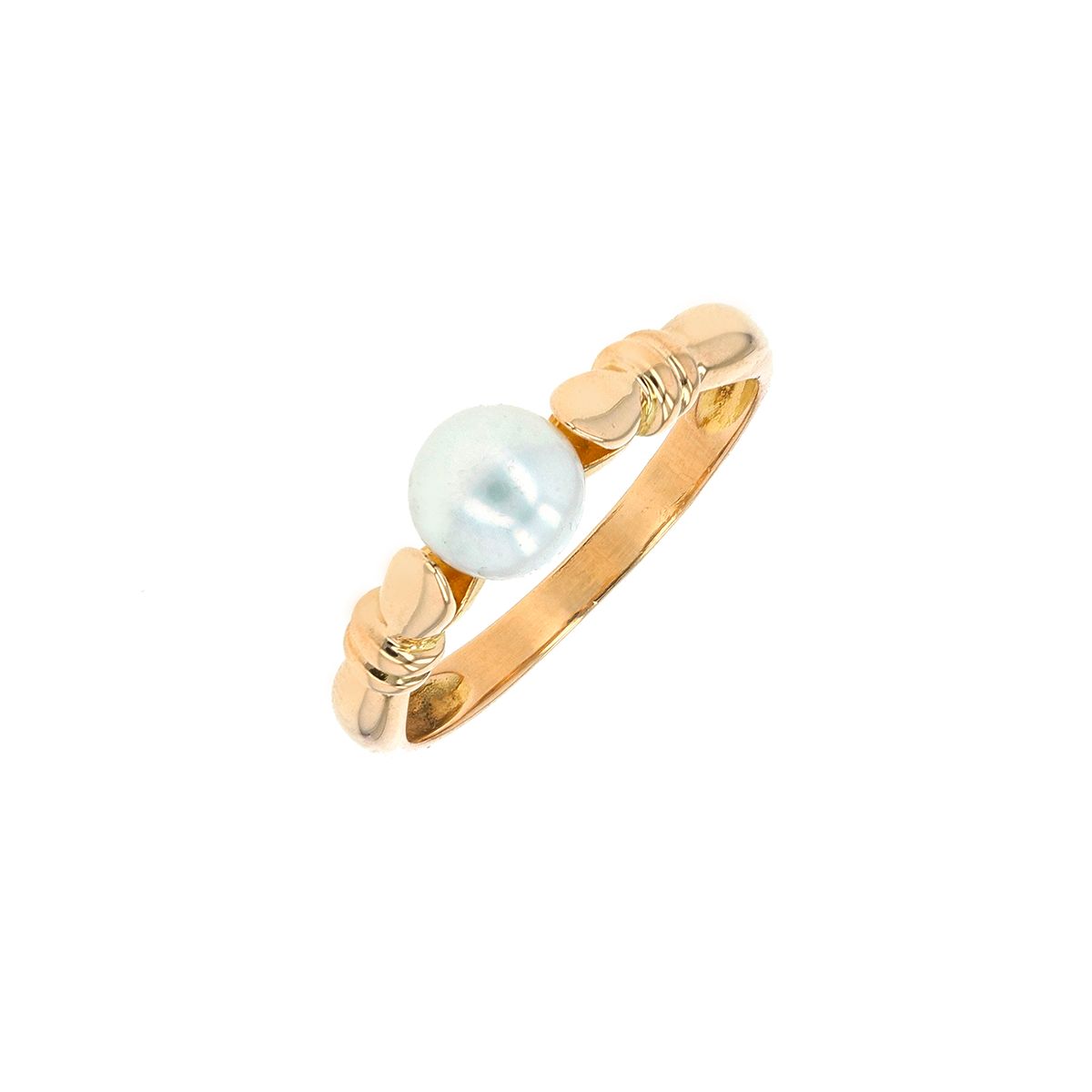 Bague perle or jaune 2.23g