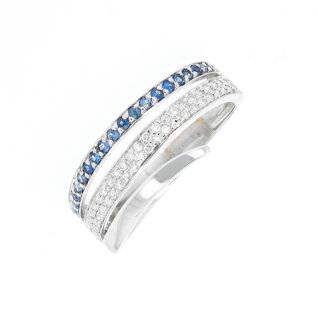 Bague or gris saphir et diamant(s)