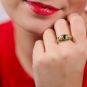 Bague or jaune diamant émeraude 