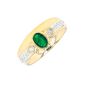 Bague or jaune diamant émeraude