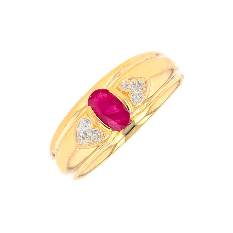 Bague or bicolore rubis et diamant(s)