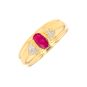 Bague or bicolore rubis et diamant(s)