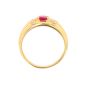 Bague or bicolore rubis et diamant(s) 