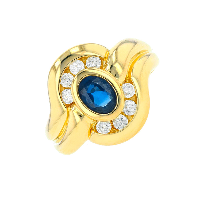 Bague saphir 1 carat et...