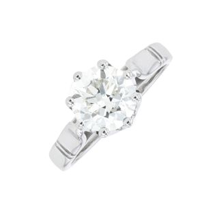 Solitaireor gris diamant(s) t. ancienne Vintage 