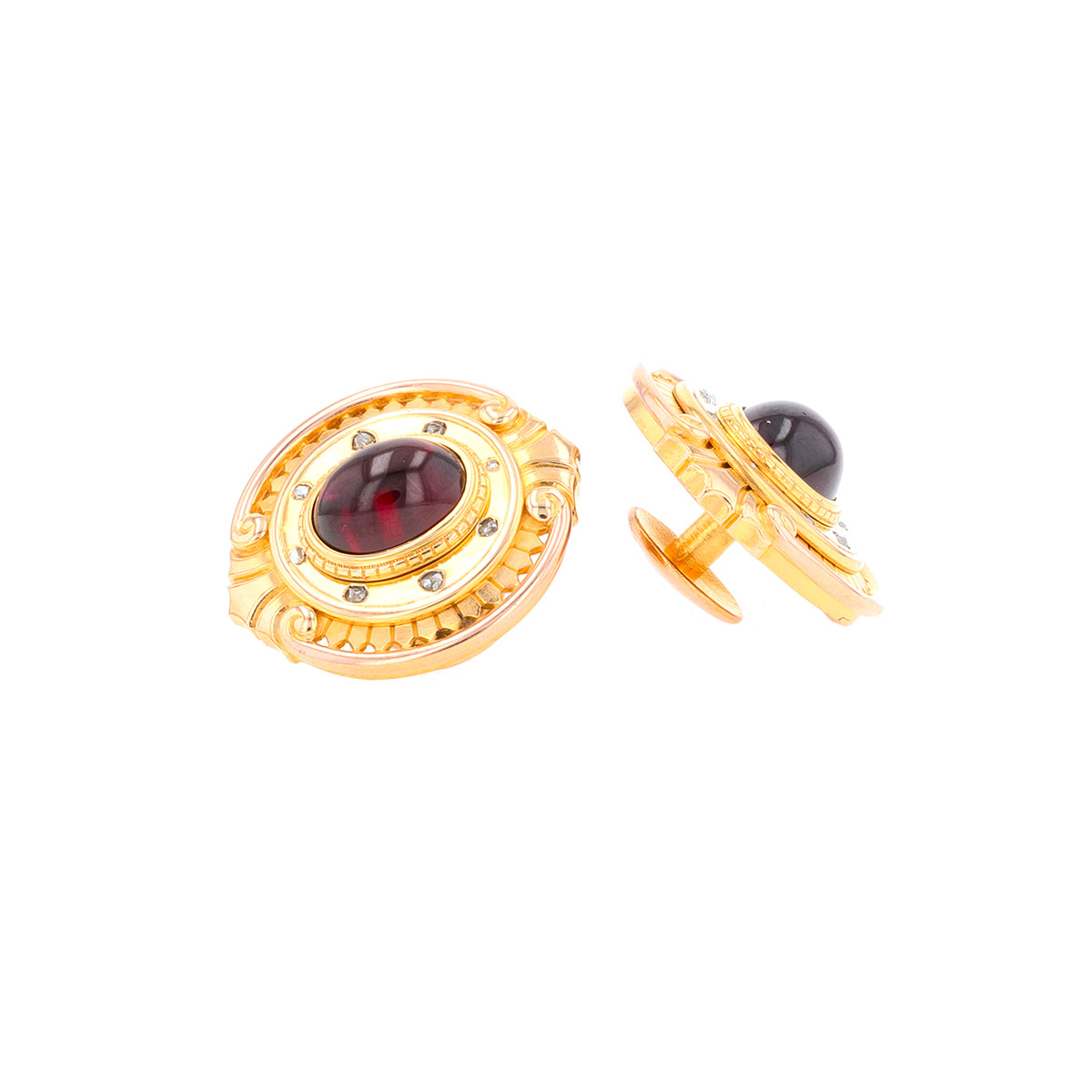 Boutons De Manchette Vintage Plaqué Or - Style Moderniste Pour Homme