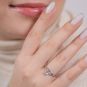 Bague or gris aigue-marine 