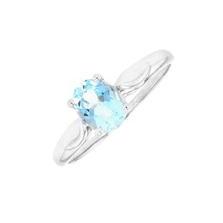 Bague or gris aigue-marine