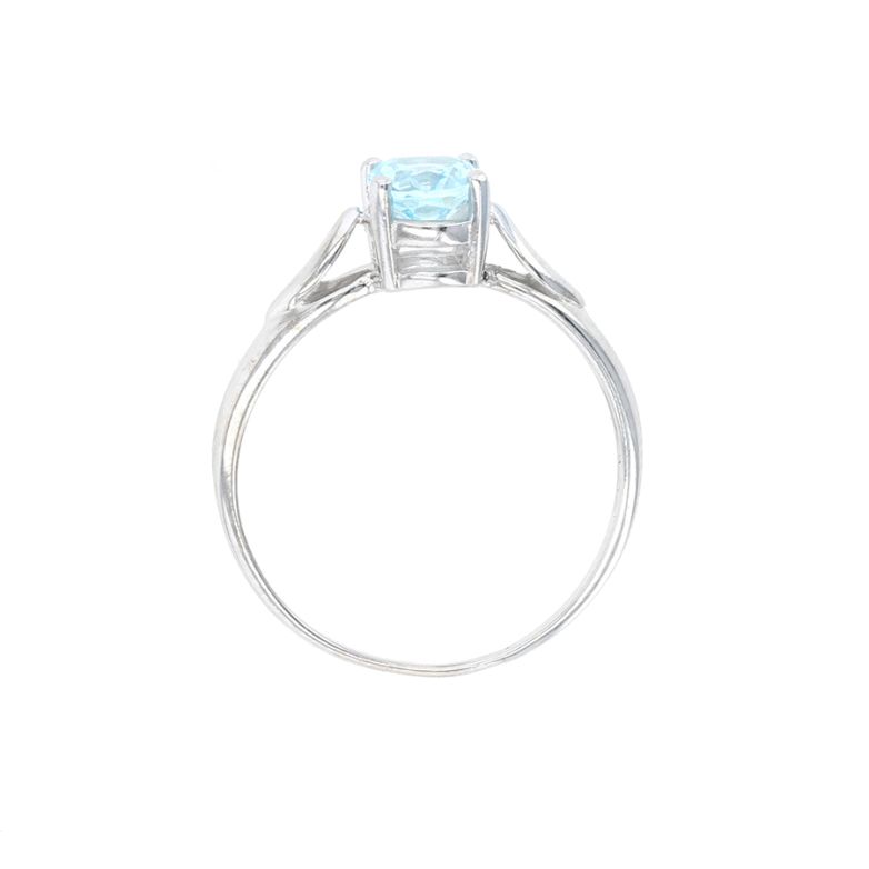 Bague or gris aigue-marine 