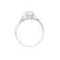 Bague or gris aigue-marine 
