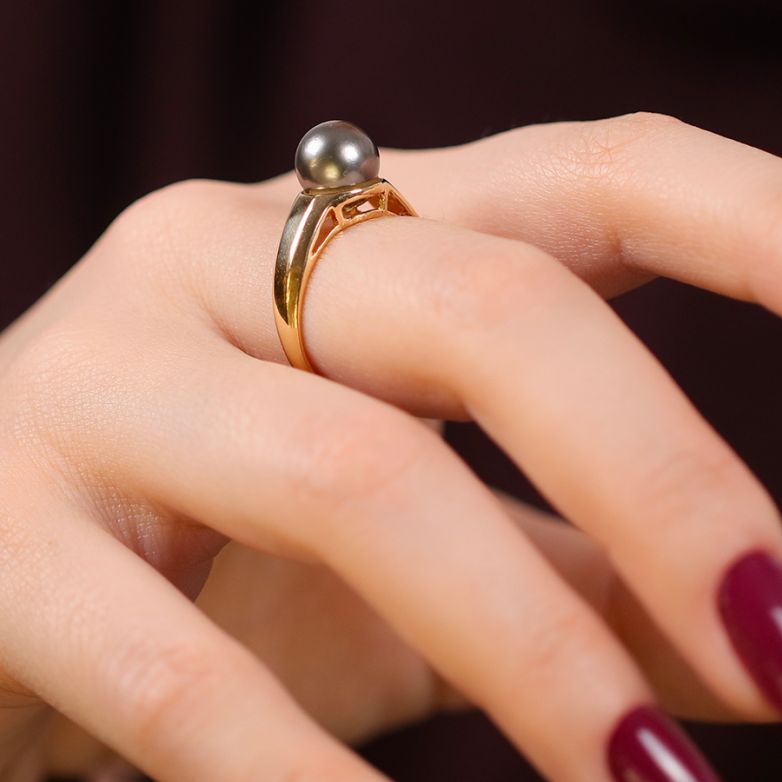 Bague or jaune Perle 
