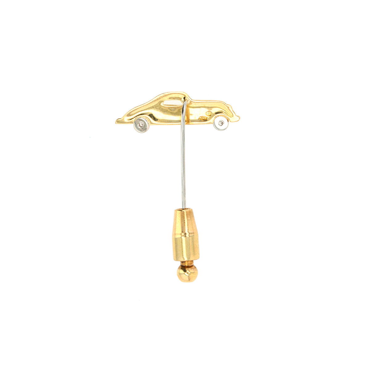 Épingle à Revers Vintage En Or 9 Carats - Poids 0,7g - Style Aigus De Musique - Plaquée Rhodium
