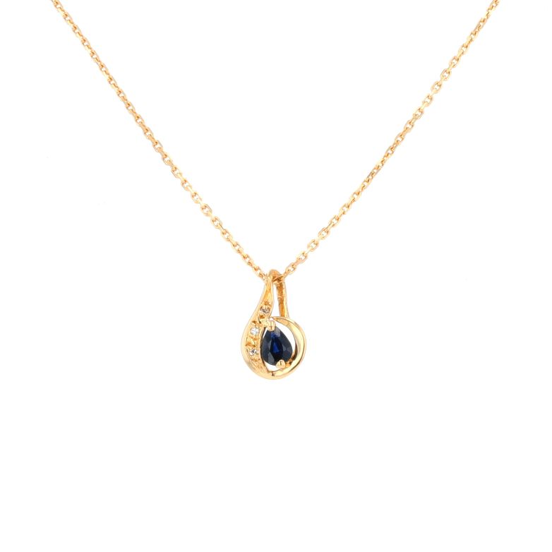collier or jaune saphir et diamant(s)