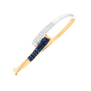 Bracelet or bicolore saphir et diamant(s)