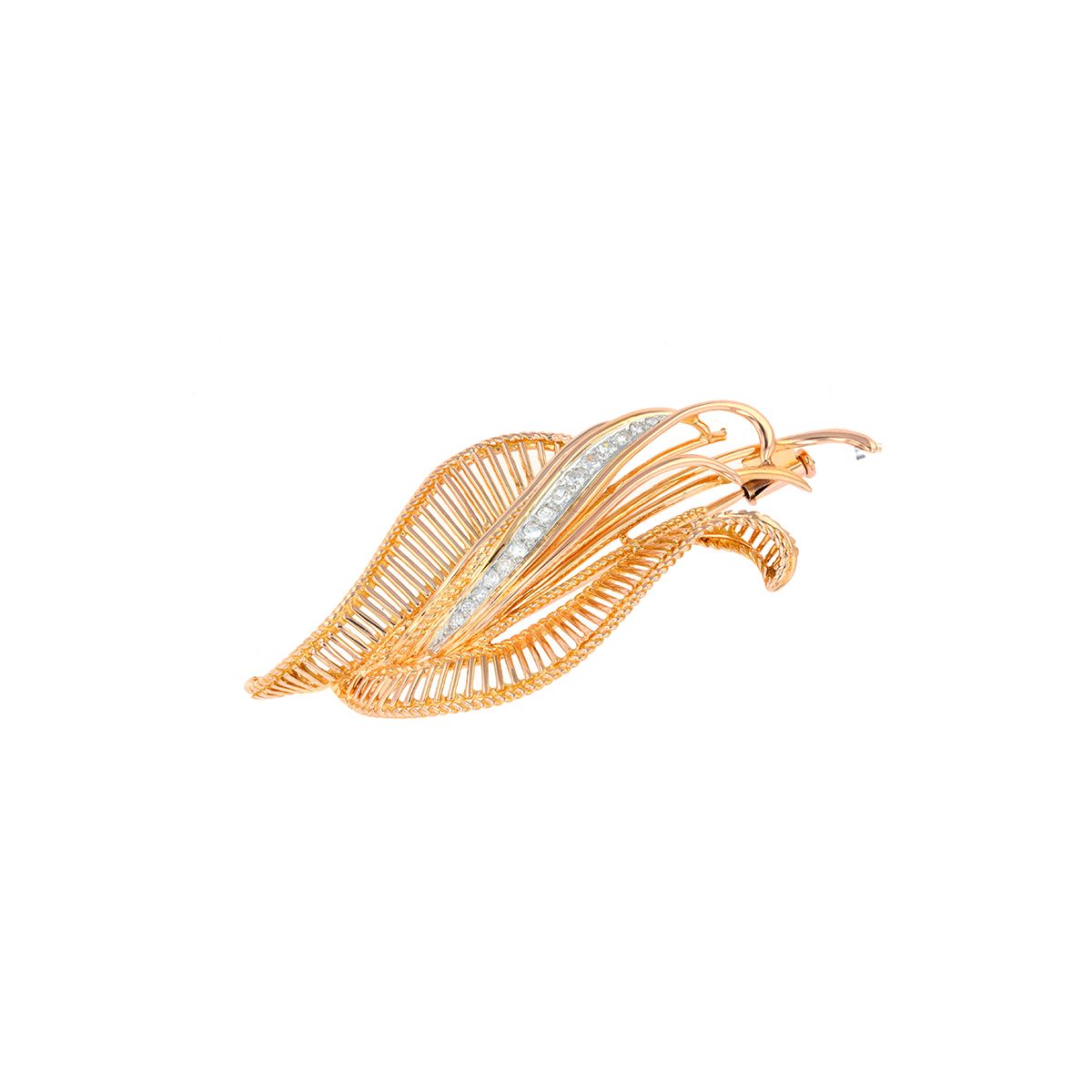 Broche Vintage En Métal Émaillé Noir Avec Cristaux - Style Art Déco/Moderne - Réf A22