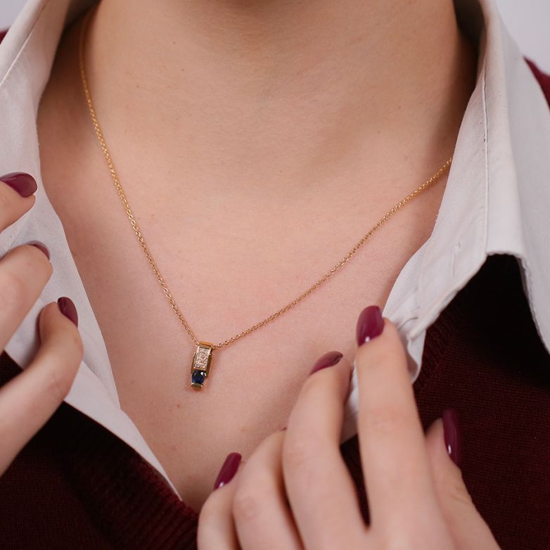 collier or jaune saphir et diamant(s) collier or jaune saphir et diamant(s)