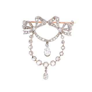 Broche Platine diamant(s) t. ancienne