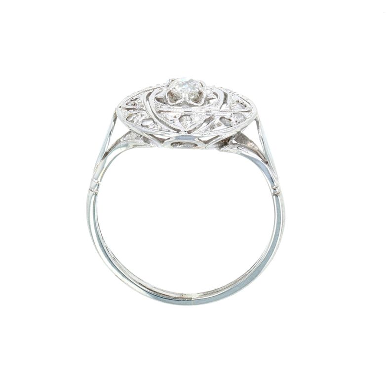 Bague or gris diamant(s) t. ancienne Vintage Bague or gris diamant(s) t. ancienne Vintage