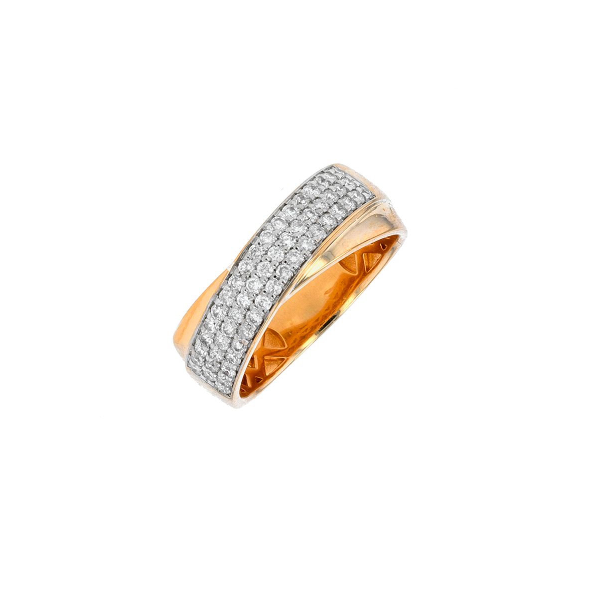 Bague En Or 18 Carats Avec Diamants - Poids 2.56 G, Taille 51, Sertie, Occasion Très Bon état