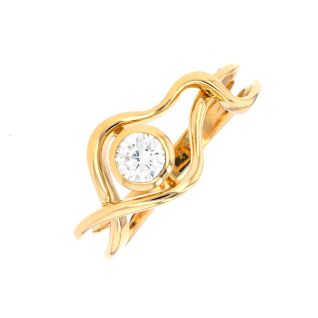 Bague or jaune diamant (s) 