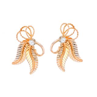 Boucles d'oreilles or jaune diamant (s) Vintage