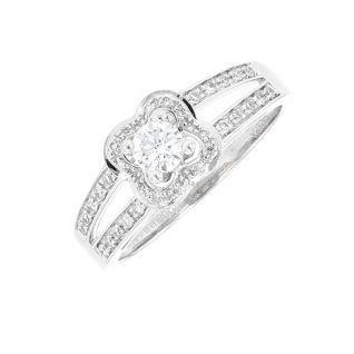 Bague or gris diamant (s) signé