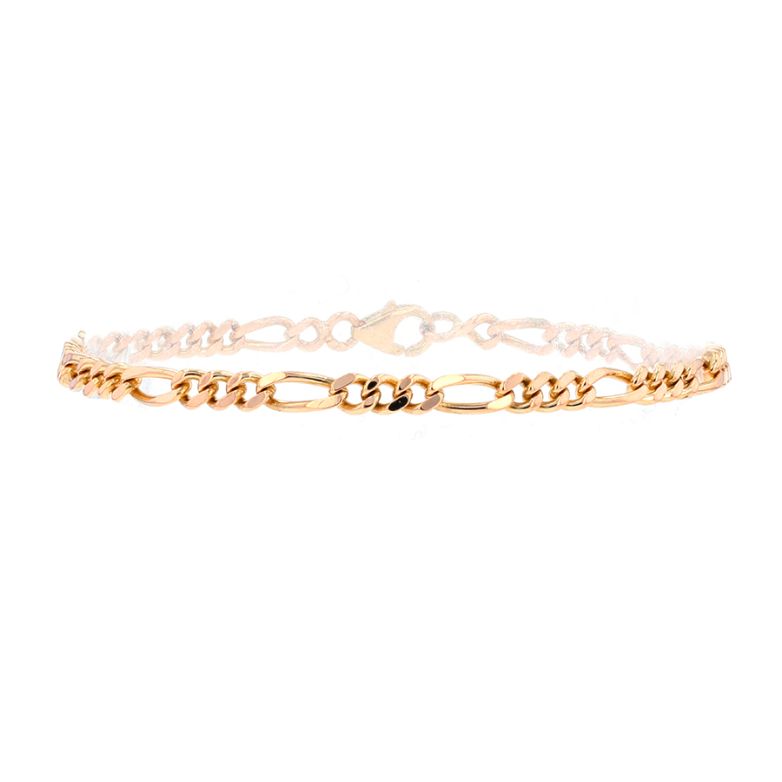 Bracelet maille alternée or jaune Bracelet maille alternée or jaune