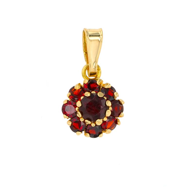 Pendentif or jaune Grenats Pendentif or jaune Grenats