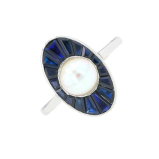 Bague ancienne perle et...