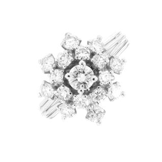 Bague or gris diamant(s) t. ancienne Vintage