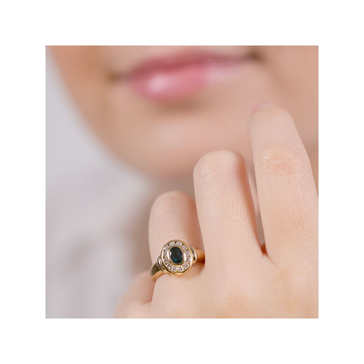 Bague En Or 18 Carats Avec Diamants - Taille 55, 0.80g, état Parfait