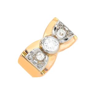 Bague 2 ors diamant(s) t. ancienne Vintage