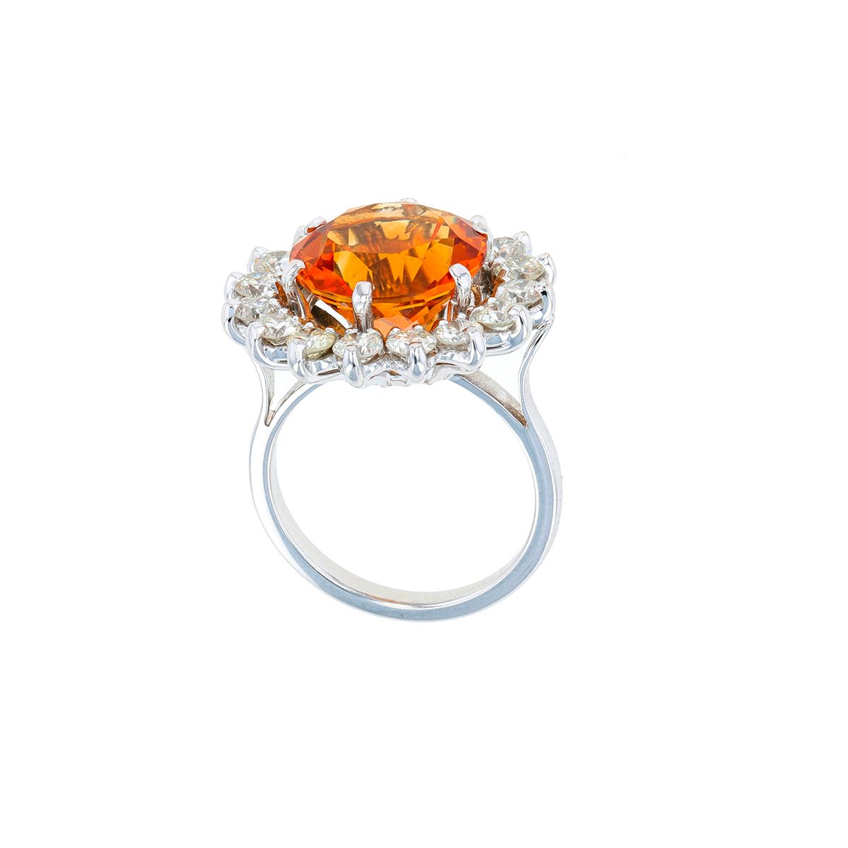 Bague En Or 18 Carats Avec Citrine Naturelle - Taille 53 - Style Art Déco - Occasion De Caractère