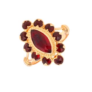 Bague or jaune Grenats Vintage