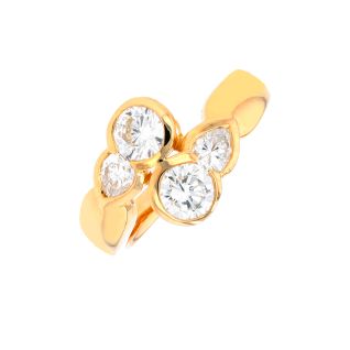 Bague or jaune diamant (s) 