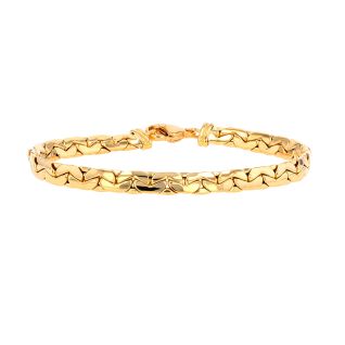 Bracelet maille haricot or jaune