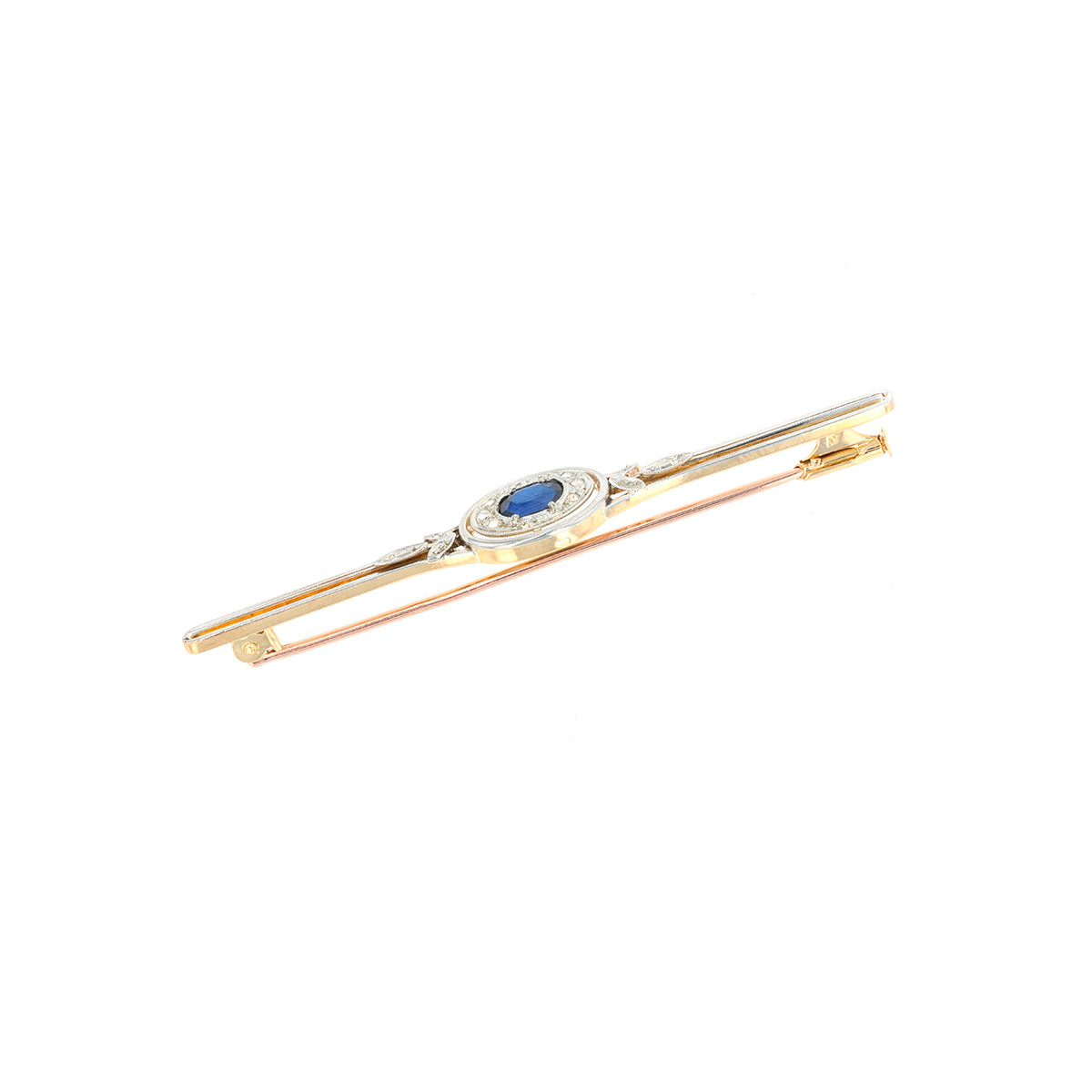 Broche Bijou Rétro Cristaux Rose Et Diamant Couleur Or - Modèle 2367 - Occasion Impeccable